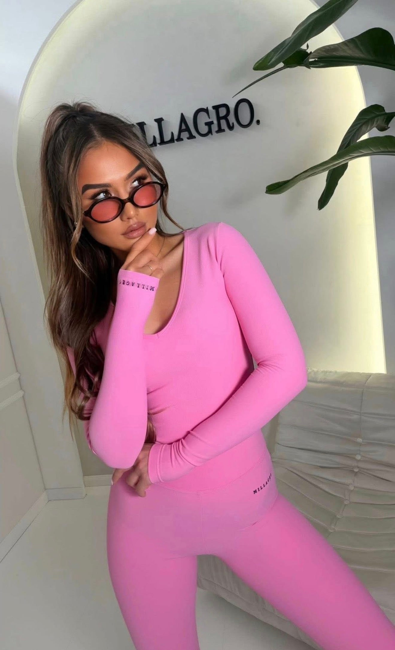 Bluzka żółta i mocny róż £48