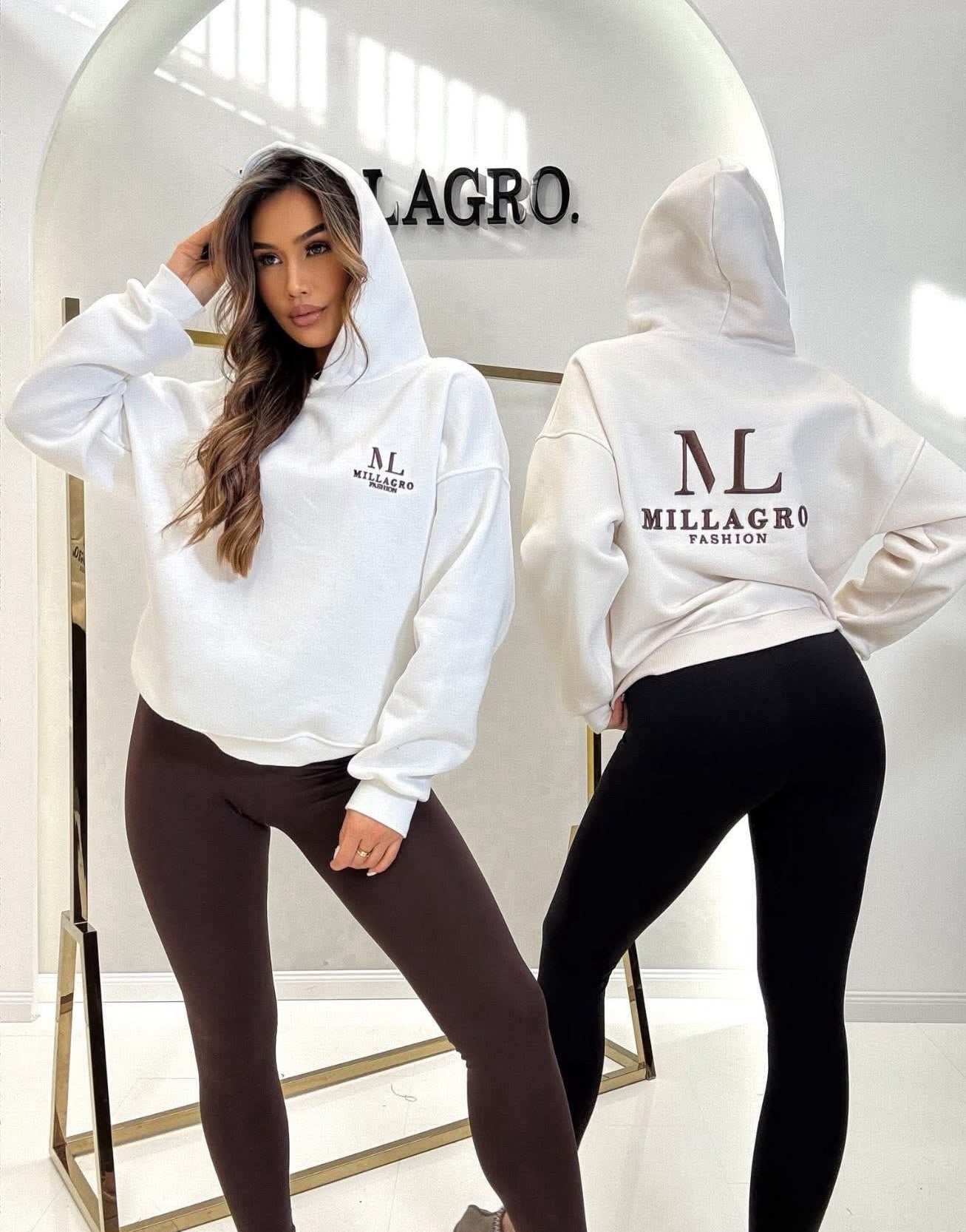 Bluza Millagro śmietanka , bluzka Millagro granatowa