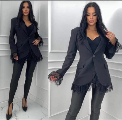 Set La Perla £37 , marynarka £30 , bluzka koronka czarna £22